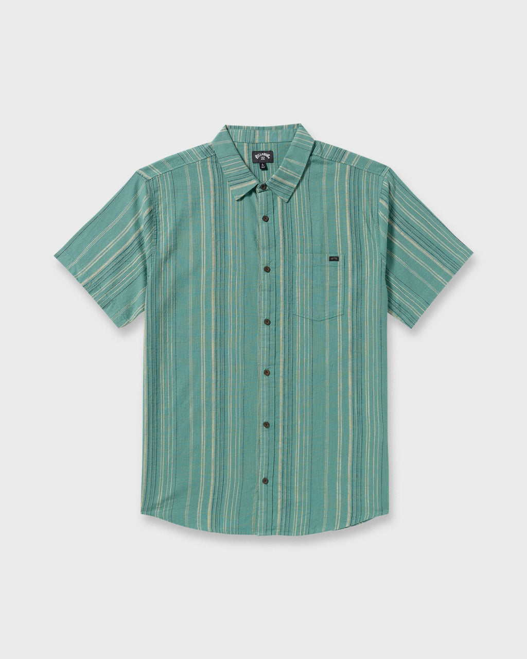 All Day Stripe Short Sleeve Shirt - Sage Green