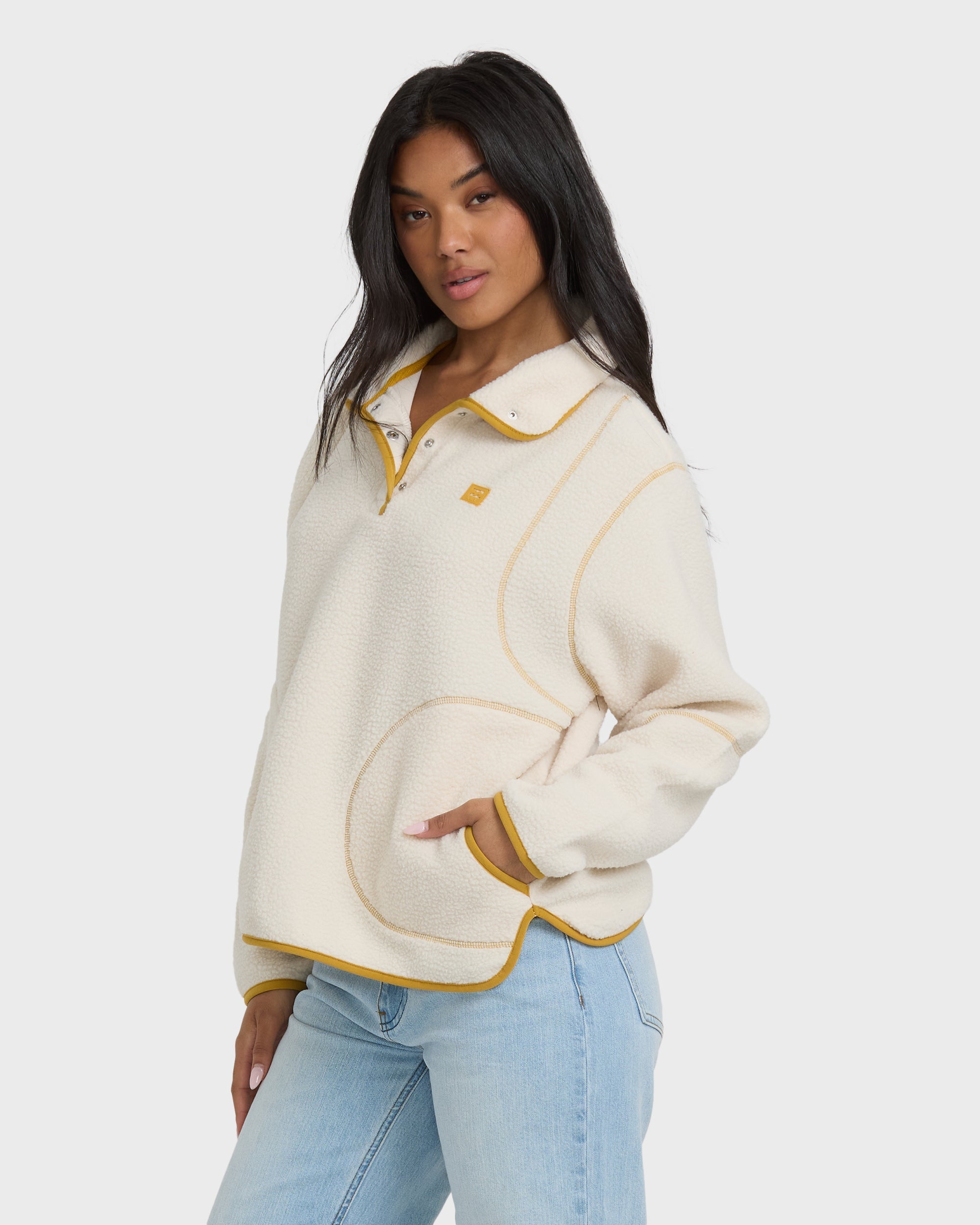 Streamer Half Snap Sherpa Fleece Pullover - Whitecap
