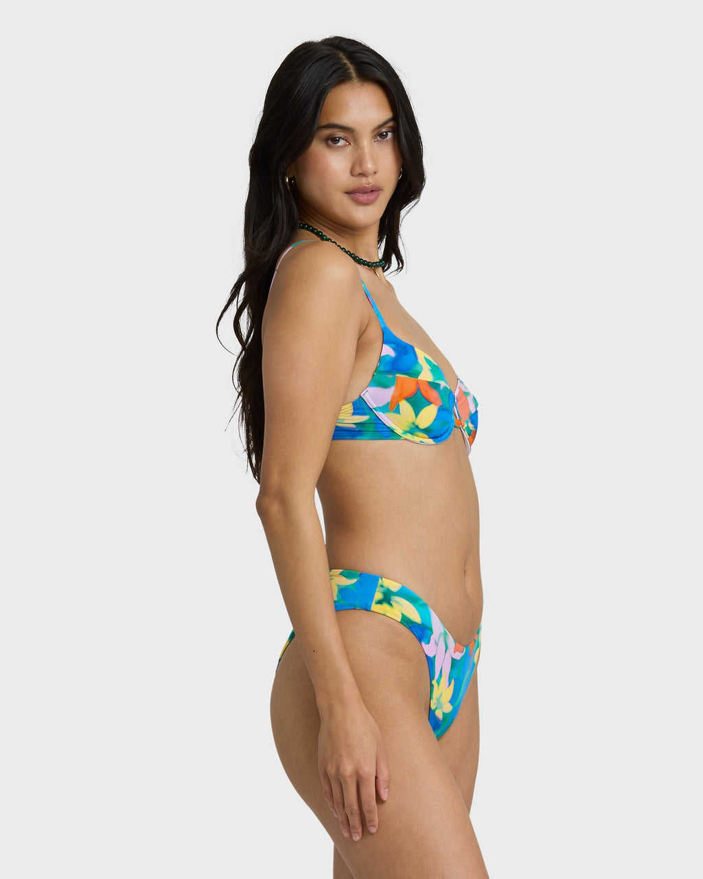 Agua Flores Bondi Medium Bikini Bottom - Blue Multi