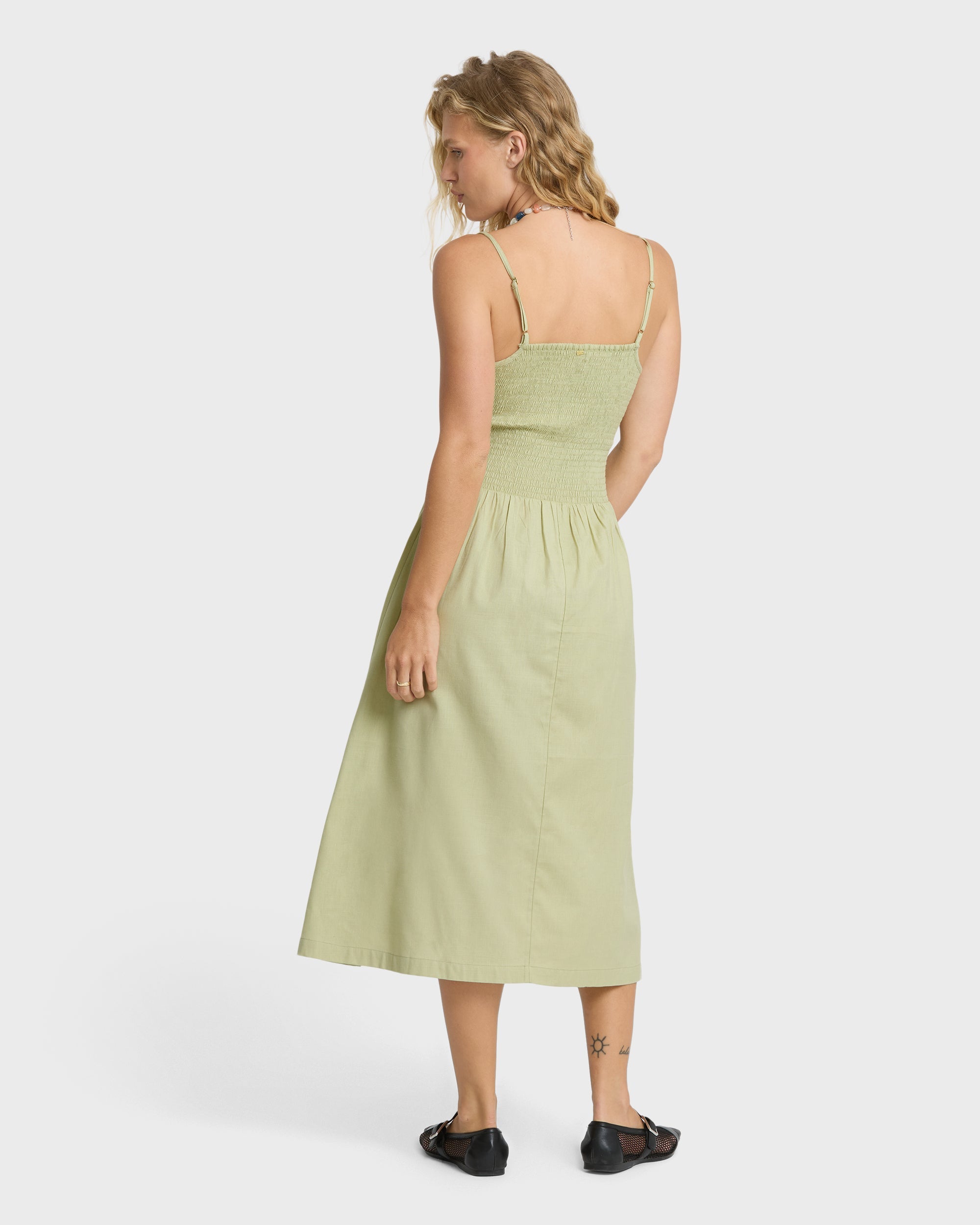 Hidden Cove Midi Dress - Smoke Green