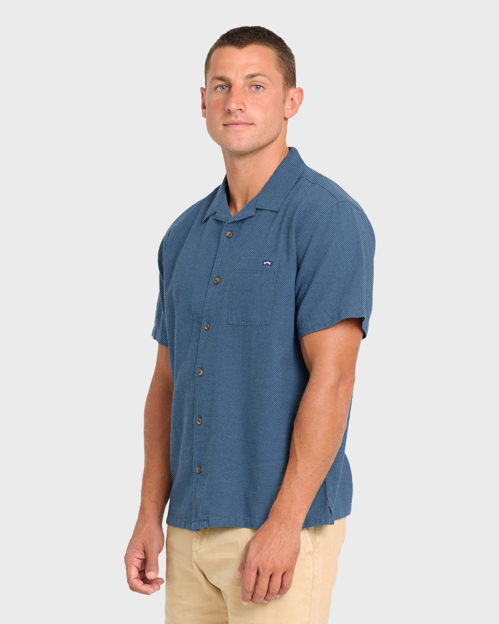 Victoria Vacay Short Sleeve Woven Shirt - China Blue