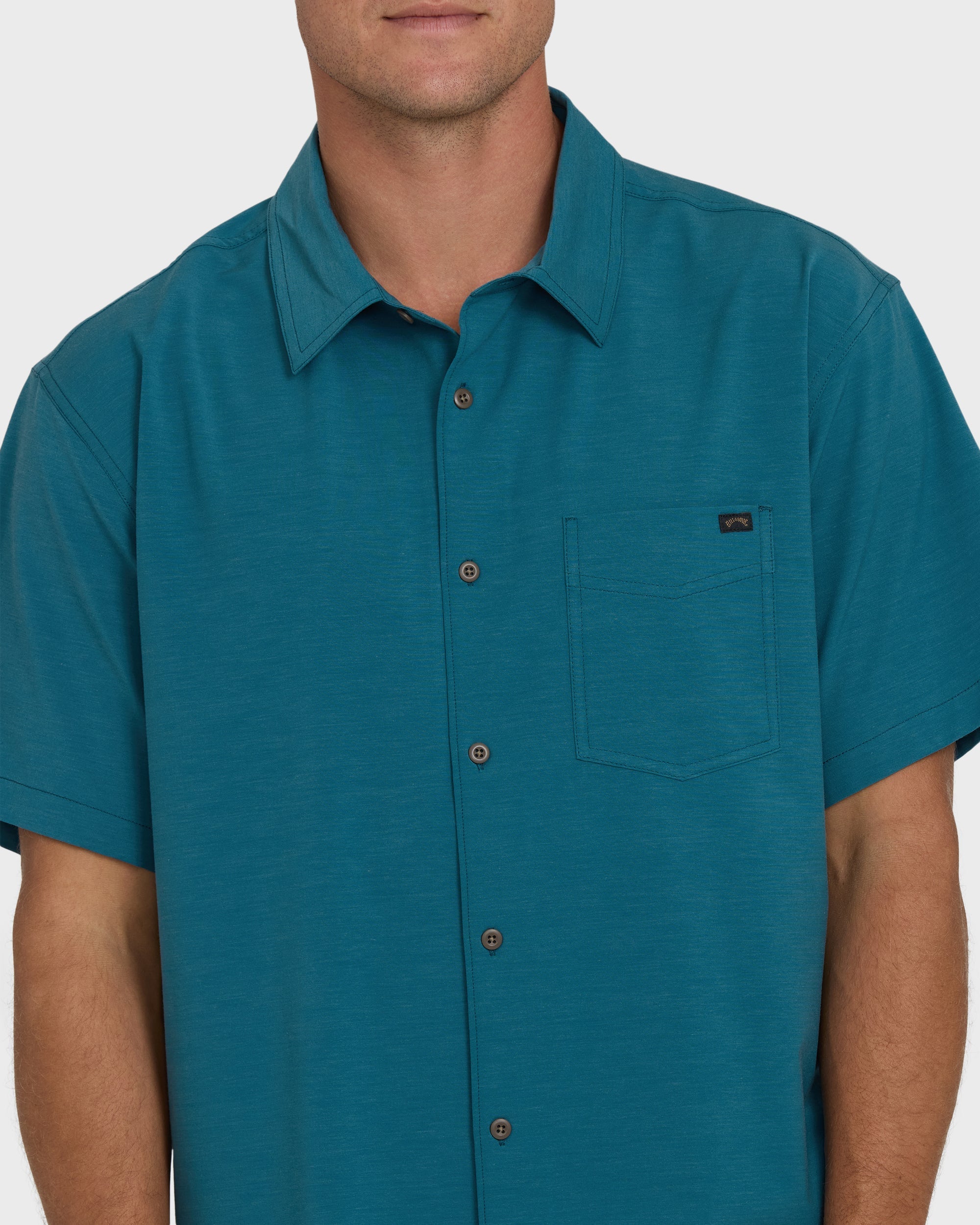 A/Div Surftrek Transit Short Sleeve Woven Shirt - Tropical Teal