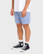 San O Layback Linen Shorts - Blue Heather