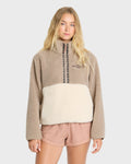 Horizon Sherpa Mock Neck Half Zip Sweatshirt - Cobblestone
