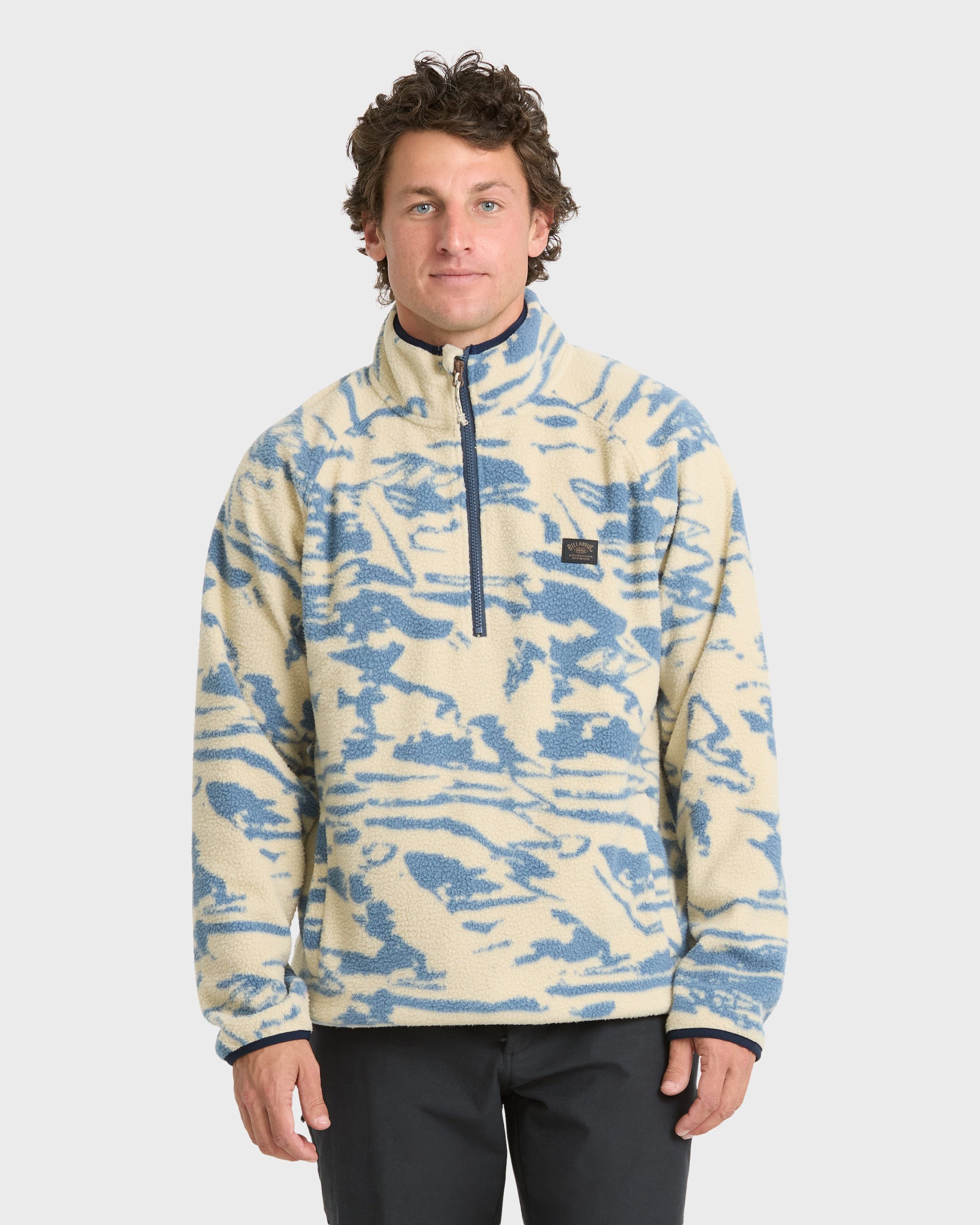A/Div Boundary Mock Neck Half-Zip Sweatshirt - Sand Khaki